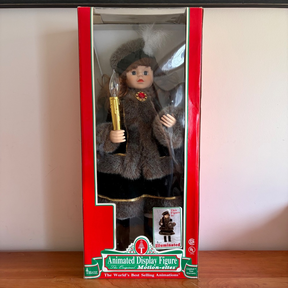 Vintage 1995 Telco Motion-ettes Animated Christmas Girl Illuminated Figure 24in